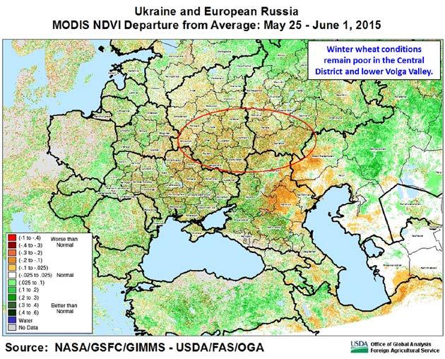 United States Department of Agriculture Foreign Agricultural Service Circular Series WAP 615 June 2015 Agricultural Russia Wheat: Rain Boosts Winter Wheat Prospects but Delays Spring Wheat Planting