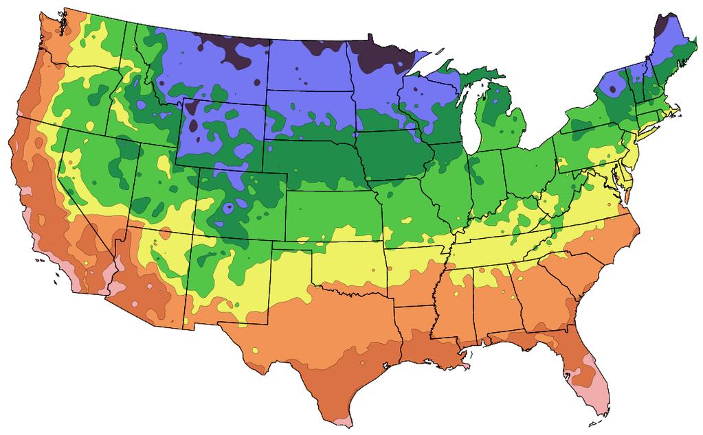 U.S. Winter Hardiness Zones Temperature Changes in the United States Winter is warming almost twice as fast as summer 1990 Nights are warming