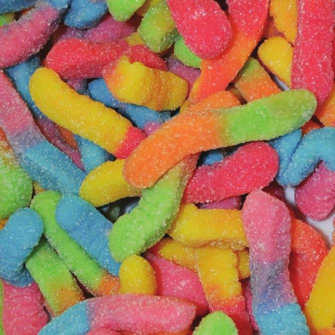 NEON SOUR GUMMI WORMS The name says it all.