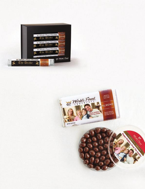 g i fts e t s www.worldsfinestchocolate.com/giftsets Personalized Bar Box Our newest personalized gift makes it easy to commemorate your next event or create the most delicious business cards!