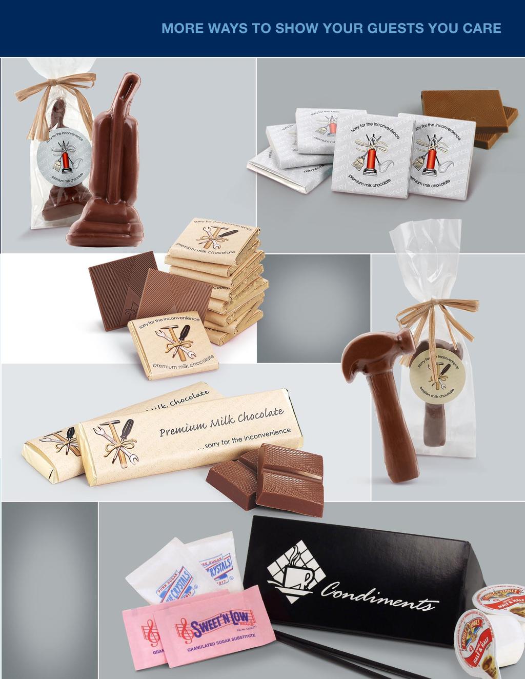 QQ > Creamy Milk Chocolate Vacuum in Cello Bag with Ribbon RR > Housekeeping Deluxe Creamy Milk Chocolate Squares - 1.75 master case - $0.209 each 1440 per case junior case - $0.