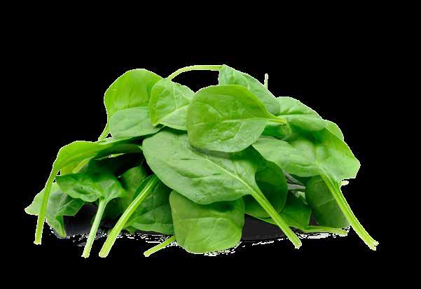 Good source of: Vitamin A, vitamin K, vitamin C, folate, fiber, iron, magnesium Average calories: One cup of raw spinach: 7 calories Recipes: Baby spinach with golden raisins and