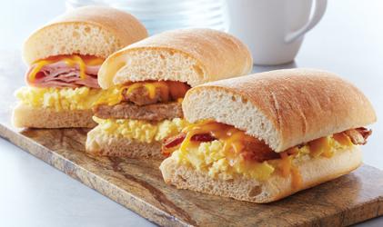 A LA CARTE BREAKFAST WARM SELECTIONS Our delicious morning breakfast favorites are made with fresh, Ciabatta Breakfast Sandwiches NEW!