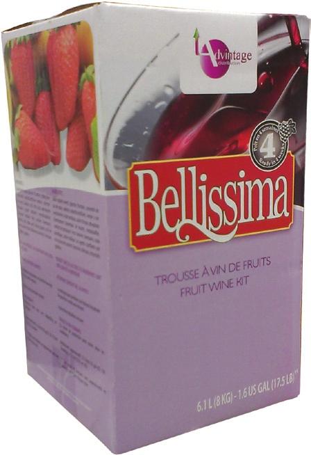 June 2015 runs Today thru Sat June 27 5 10 00 Bellissima This 6.2 litre fruit wine kit makes 30 x 750 ml bottles at about 9.5%alc. (Awesome for homemade wine coolers!