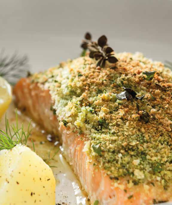 18 SALMON WITH HERBS SERVES 4 PREPARATION: 20 min COOKING TIME*: 15-25 min shallow non-stick dish (approx.
