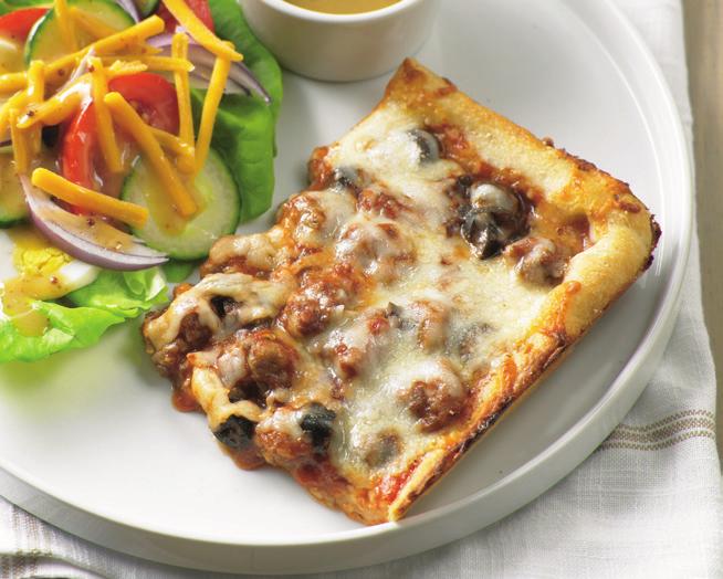Chicago-Style Pizza Casserole ½ pound ground Italian sausage 1 (15 ounce) can tomato sauce 1 (2.