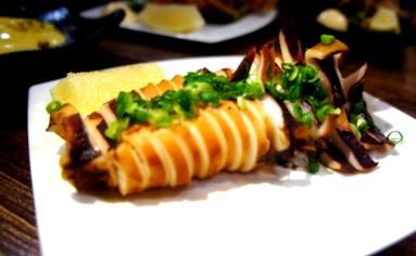 grilled squid seasoned with sake and soya sauce IKA GESO AGE