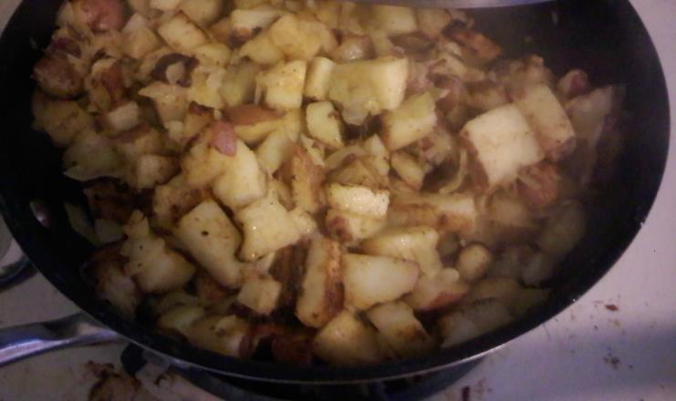 Cook covered on medium heat until potatoes are soft,