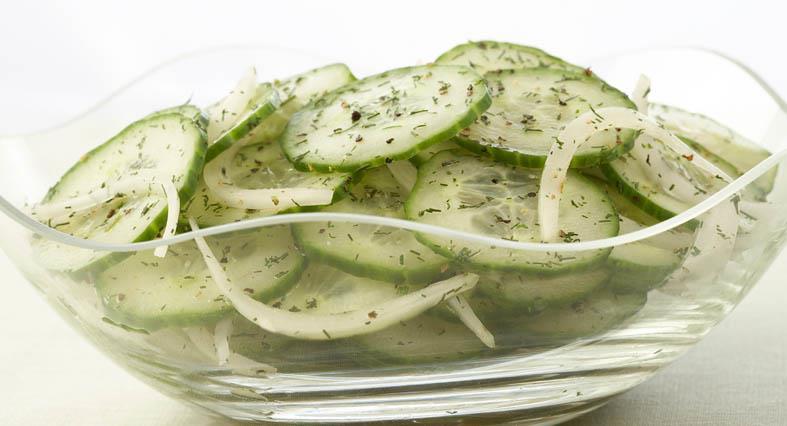 dried dill, or to taste Salt the cucumber slices to draw out the water.