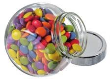 For sweets 2go u v w Tilted neck jar with a silver coloured screw cap Without content!
