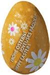minimum, individually wrapped in aluminium foil, with standard motif Article u No 009000 Hollow egg v No 009002 Fully casted half egg 6 months