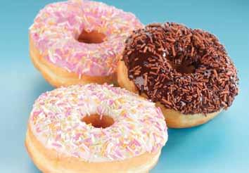 Donuts 36x52g A generously glazed American style donut 88286 Baker & Baker Filly Berry Donut 48x75g Ring Doughnut topped with vanilla icing, sprinkled with pink sugar flakes and injected with fruits