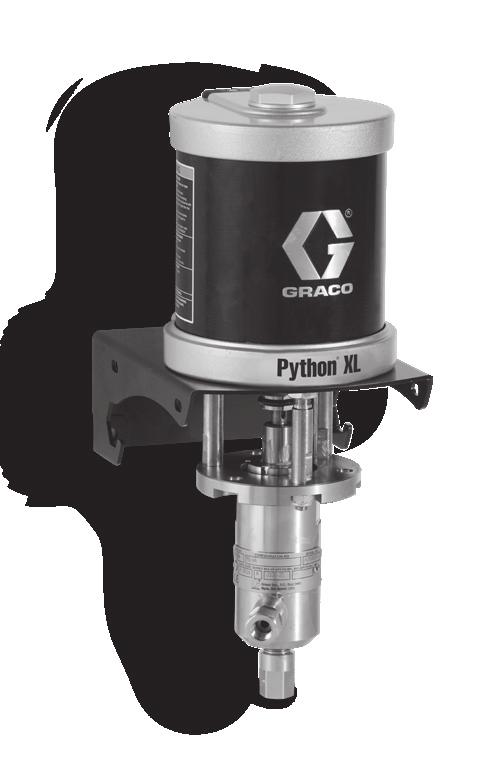 Python XL Pneumatically Operated Pumps Quick Reference Chart GRACO Python XL Pneumatic Pump Model s 3-1/2 in Python XL, Chromex Coated Plungers (CE Certified) Seals / Plunger Size 1/4 in 3/8 in 1/2
