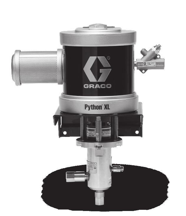 Python XL Pneumatically Operated Pumps Quick Reference Chart GRACO Python XL Pneumatic Pump Model s 4-1/2 in Python XL, Chromex Coated Plungers (CE Certified) Seals / Plunger Size 1/4 in 3/8 in 1/2