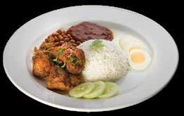 cooked in coconut milk served with anchovies, sambal, hard boiled egg, cucumber slices and fried chicken Alternative menu Mondays Wednesdays Fridays Sundays only HAVEN CHICKEN RICE specially selected
