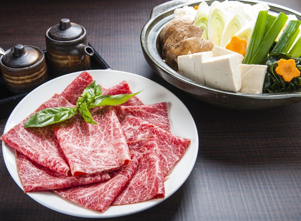 Wagyu Hot Pot (minimum order 2 serves) Sukiyaki Marble Score 8-9+ Chuck Roll150g Premium selected David Blackmore (Marble Score 10+ Sirlion 180-200g) $57/per person $138/per person Cooked with