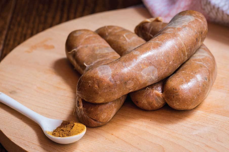 YIELD 8-10, 6 INCH SAUSAGES NON-ACTIVE TIME 45 MINUTES TO 1 HOUR COOK TIME 1 HOUR 2 LBS BONELESS PORK SHOULDER 2 TABLESPOONS ANCHO CHILI POWDER 1 ½ TABLESPOONS PAPRIKA 1 TABLESPOON MINCED GARLIC ½
