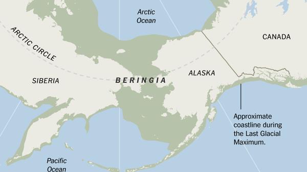 LAND BRIDGE Beringia- Land bridge that connects Asia and