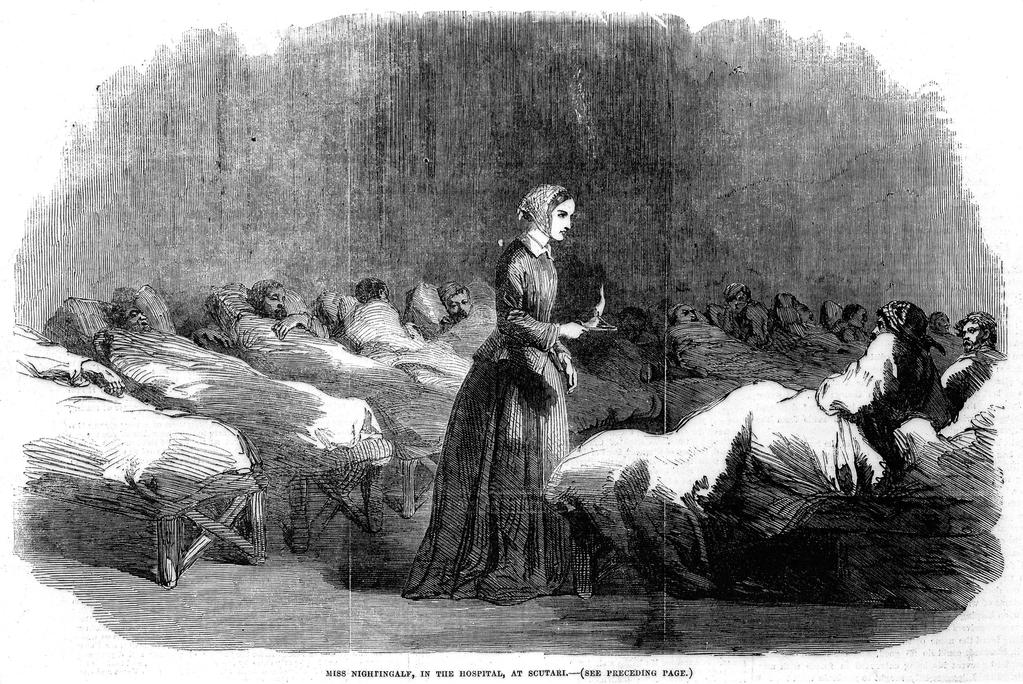 Florence went to nursed the soldiers of the Crimean War. She brought a team of trained nurses with her.