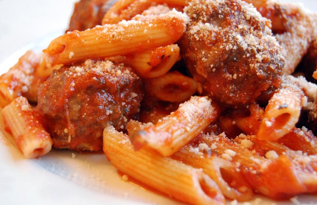 Pasta and Meatballs 400g frozen meatballs 1 jar of pasta sauce ½ teaspoon garlic powder 1/8 teaspoon pepper 1/8 teaspoon dried basil 1 container of fresh pasta (or leftover cooked pasta) ¾ cup water