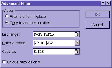 Lớp trưởng 10C B2: Click một ô trong trong danh sách B3: Thực hiện Data / Filter / Advanced Filter.