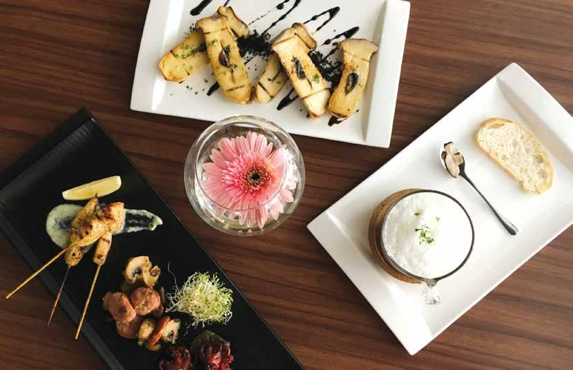From the left, Wild Mushroom Cappucino and Truffle Tea Foam, Char-Grilled King Oyster Mushroom and Chef s Special CERDITO RESTAURANT Non-halal Time to Pork Out BY JACQUELINE BENITA PAUL G-11,