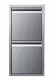 Additionally, there are stainless steel doors and a large drawer designed to