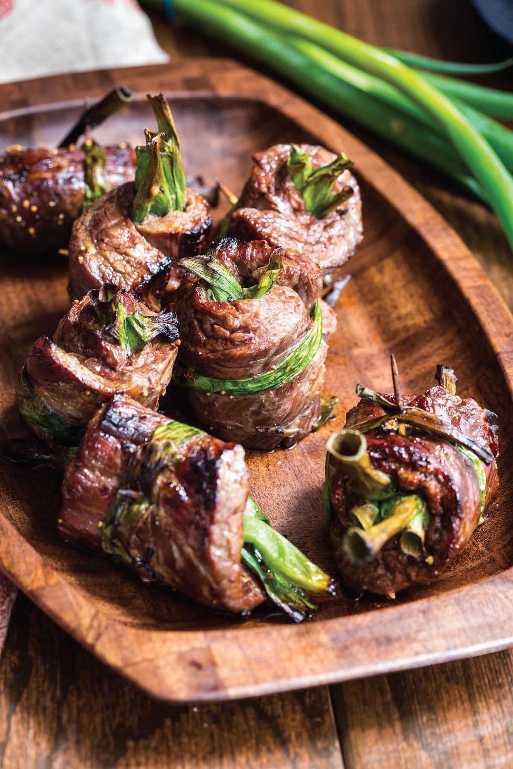YIELD 2 SERVINGS AS MAIN, 4 AS AN APPETIZER PREP TIME 1 HOUR (INCLUDING MARINATING TIME) COOKING TIME 15 MINUTES TOTAL TIME 1 HOUR 15 MINUTES Fo he eef negimaki 2 POUNDS SKIRT STEAK, EXCESS FAT