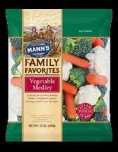 Cut larger pieces of Mann s Vegetable Medley down until they are all uniform in size. Add the Vegetable Medley, fennel, garlic, shallots, and oil to a mixing bowl and toss until evenly coated.