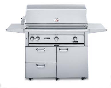 42" PROFESSIONAL GRILL MODEL # L42PSFR-1 (shown) Three red brass burners (total 75,000 BTUs)-ProSear available 1200-sq.-in.