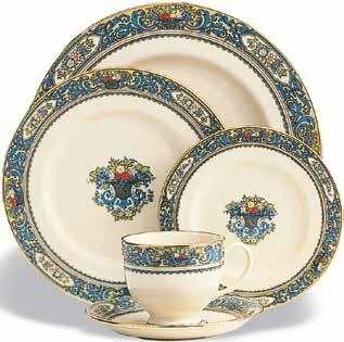 This graceful bone china floral motif, along with its hand applied jeweled colors; provides classical design for a full dining experience.