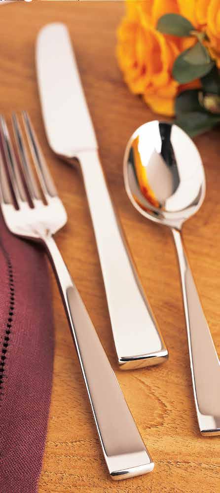 Abington SquareTM Simply classic at casual meals and polished for fine dining, Abington Square flatware provides a chic, tasteful upgrade for every table.