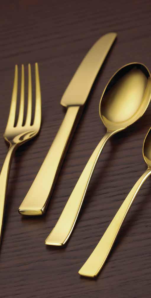 Argento GoldTM Each piece is crafted of stainless steel that's ionplated with luscious gold.