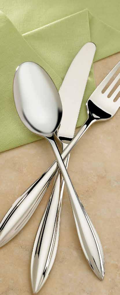 Flatware is simple elegance, perfect for formal or casual dinnerware. Crafted of 18/10 stainless steel.