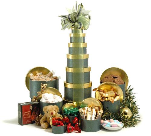 MADE SEAGRASS & WOOD BASKET & Christmas Treats Tower Ref: 346 37.95 + Delivery 6.95 inc. VAT 33.88 + Delivery 6.04 ex.