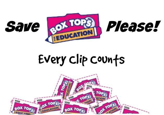 BOX TOPS for Education COLLECTION Drive!