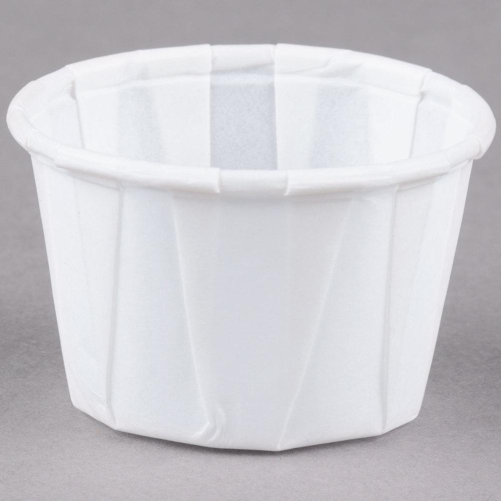 Due to the tightly wound rims and recessed base, our portion cups help prevent tipping or spilling on countertops. Suggested Uses: Condiments, Medical.