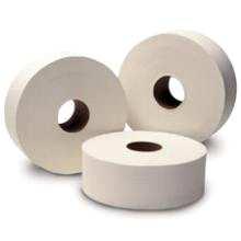 This jumbo tissue is 100 recycled and meets EPA guidelines for postconsumer wastepaper content. 1000 sheets per roll.