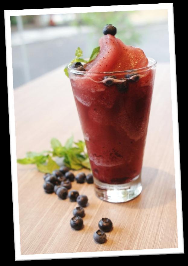 Let it chill for 30 min. until it forms into an icy consistency. Dispense and garnish it with Blueberry and mint leaves.