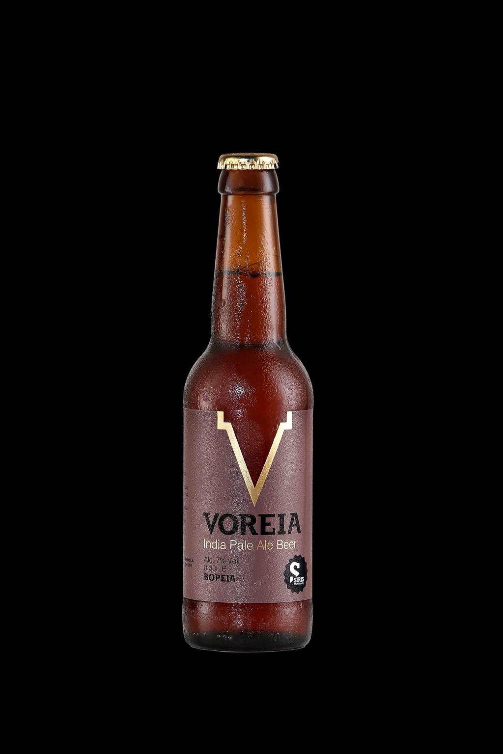 VOREIA IPA (India Pale Ale) A beer with generous addition of American hops and three kinds of malt.