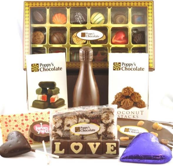 VALENTINES HAMPERS A Poppy s Chocolate Hamper is certain to
