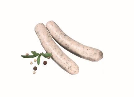 Halal Turkey Sausages (fresh & frozen) Turkey Cheese Sausages Höhenrainer speciality: smoked, coarse sausage with paprika and spicy cheese, distinct full-bodied taste, hot or cold.