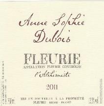 Anne-Sophie Dubois What can be more pleasurable than a fresh, crisp Fleurie, maybe slightly cooled and allowed to warm in your glass.