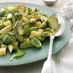 Roasted Brussels Sprouts w/apples Oven Preheat: 375 F Cook Time: 25 mins.