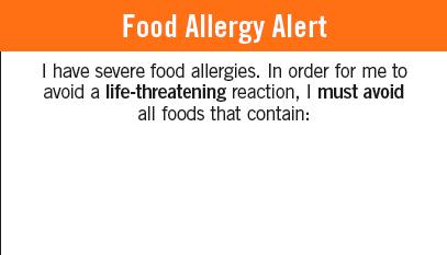 Customers Requirements Customers should inform you if they have an allergy & how severe the allergy is They must also check the menu thoroughly for any dishes that they