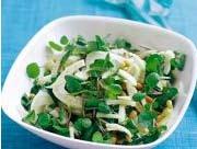 Fennel, Watercress and Walnut Salad Turkey Noodle Broth Juice of 1 lime 1 tbsp coconut oil, melted 1 large head fennel, halved and thinly sliced Small bag of watercress 50g walnuts 1.