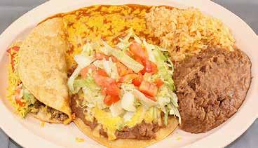 5 Texas Plate (2) Cheese enchiladas & carne guisada, served with rice, beans & guacamole. $8.75 No.