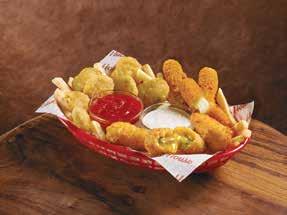 49 Cheesy Bacon Tots Mozzarella Cheese Sticks Huddle Up Sampler Jalapeño Poppers Basket Big House Burgers & Melts Juicy, all-beef seasoned burgers and rich, cheesy melts prepared with specialty