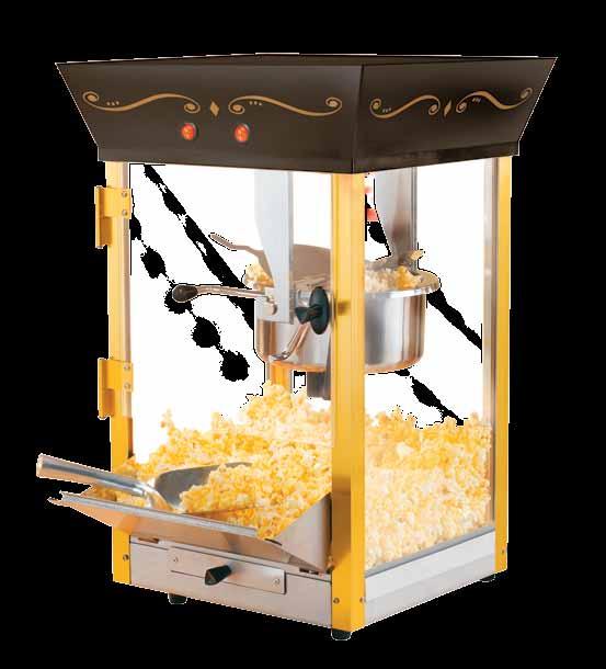 SCC200 CCP510 Movie Time Popcorn Cart This popcorn cart is 53 tall with a 4 ounce kettle for hot oil