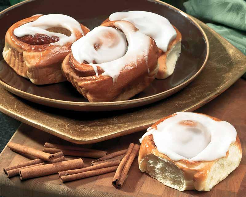 with cinnamon, and topped with a rich cream cheese frosting.